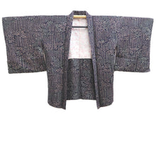 Load image into Gallery viewer, Haori Jacket Vintage(1950-1980) Blueish Black Shibori Bamboo Silk #10610C2