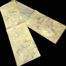 Load image into Gallery viewer, Fukuro Obi Gold Peony Wisteria Silk BB327V9