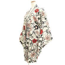 Load image into Gallery viewer, Haori Jacket Vintage(1920-1950) White Meisen Floral pattern Silk #11001F5