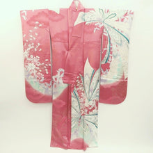 Load image into Gallery viewer, Furisode Vintage(1950-1980) Pink Butterfly Tall Silk #9604H4
