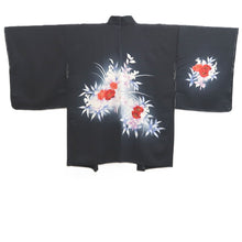 Load image into Gallery viewer, Haori Jacket Black Floral pattern Silk #11071A4