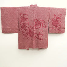 Load image into Gallery viewer, Haori Jacket Vintage(1950-1980) Light Red Shibori Peony Silk #10079D1