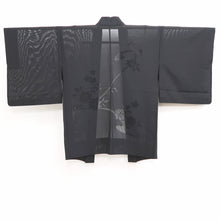 Load image into Gallery viewer, Haori Jacket Vintage(1950-1980) Black See-Through Flower Silk #10630C3