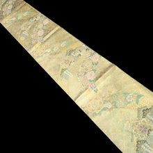 Load image into Gallery viewer, Fukuro Obi Gold Peony Wisteria Silk BB327V9