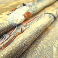 Load image into Gallery viewer, Fukuro Obi Gold Light Purple Genjimonogatari Heian Princess Silk BB340V9