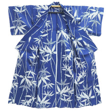 Load image into Gallery viewer, Yukata Vintage(1950-1980) Blue Bamboo Cotton #11096B1
