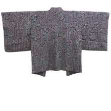 Load image into Gallery viewer, Haori Jacket Vintage(1950-1980) Blueish Black Shibori Bamboo Silk #10610C2