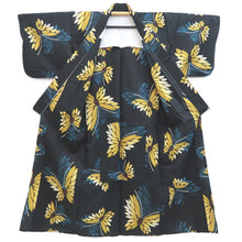 Load image into Gallery viewer, Yukata Grayish Black Butterfly Cotton #10745D3