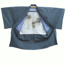 Load image into Gallery viewer, Men's Haori Vintage(1950-1980) Dark Blue Dragon Silk #10410A2