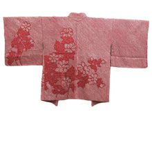 Load image into Gallery viewer, Haori Jacket Red Full Shibori Flower Silk #10710D2