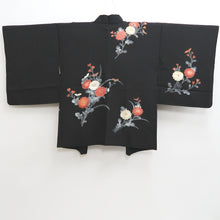 Load image into Gallery viewer, Haori Jacket Vintage(1950-1980) Black Chrysanthemum Silk #10139D3