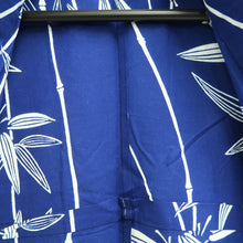 Load image into Gallery viewer, Yukata Vintage(1950-1980) Blue Bamboo Cotton #11096B1