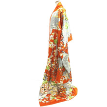 Load image into Gallery viewer, Furisode Orange Plum blossom Branch Tall Silk #10302E5