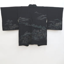 Load image into Gallery viewer, Haori Jacket Vintage(1950-1980) Black Mountain Landscape Silk #9862B2