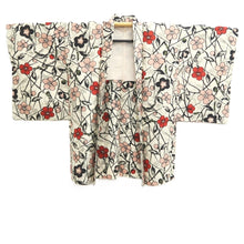 Load image into Gallery viewer, Haori Jacket Vintage(1920-1950) White Meisen Floral pattern Silk #11001F5
