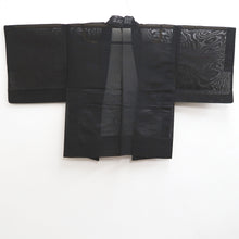 Load image into Gallery viewer, Haori Jacket Vintage(1950-1980) Black Wine red See-Through Ryusui Silk #10229E2