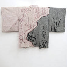 Load image into Gallery viewer, Haori Jacket Vintage(1950-1980) Black Pink Shibori Plum blossom Branch Silk #10049C5