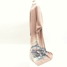 Load image into Gallery viewer, Kimono Rosybrown Zen Temple Landscape Tall Silk #9945B5