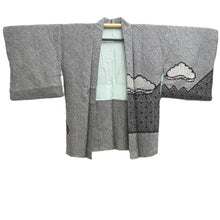 Load image into Gallery viewer, Haori Jacket Vintage(1950-1980) Black Full Shibori Pine Tree Silk #10570B5