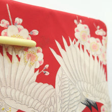 Load image into Gallery viewer, Juban Vintage(1950-1980) Red Crane Birds Silk #10503B1