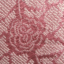 Load image into Gallery viewer, Haori Jacket Vintage(1950-1980) Light Red Shibori Peony Silk #10079D1