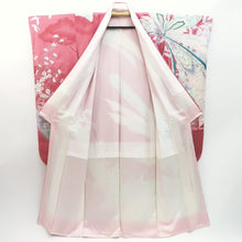 Load image into Gallery viewer, Furisode Vintage(1950-1980) Pink Butterfly Tall Silk #9604H4