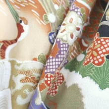 Load image into Gallery viewer, Tomesode Vintage(1920-1950) Black Crane Birds Hand painted Silk #10492B1