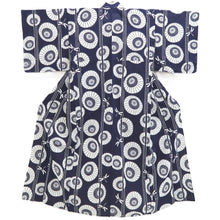Load image into Gallery viewer, Yukata Vintage(1950-1980) Navy Dragonfly Bangasa Umbrella Cotton #10483A5