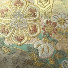 Load image into Gallery viewer, Fukuro Obi Gold Peony Wisteria Silk BB327V9