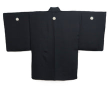 Load image into Gallery viewer, Men's Haori Vintage(1950-1980) Black Montsuki Landscape Silk #10436A3