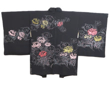 Load image into Gallery viewer, Haori Jacket Vintage(1950-1980) Black Gold Silver Floral pattern Silk #10931F1