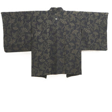 Load image into Gallery viewer, Haori Jacket Vintage(1950-1980) Black Gold Flower Silk #10590C1