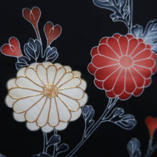 Load image into Gallery viewer, Haori Jacket Vintage(1950-1980) Black Chrysanthemum Silk #10139D3