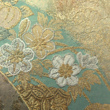 Load image into Gallery viewer, Fukuro Obi Gold Peony Wisteria Silk BB327V9