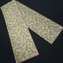 Load image into Gallery viewer, Fukuro Obi Green Brown Gold Hyakunin Issyu Silk BB341V9