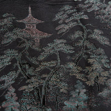 Load image into Gallery viewer, Haori Jacket Vintage(1950-1980) Black Mountain Landscape Silk #9862B2