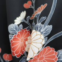 Load image into Gallery viewer, Haori Jacket Vintage(1950-1980) Black Chrysanthemum Silk #10139D3
