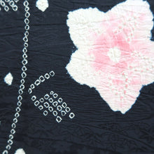 Load image into Gallery viewer, Haori Jacket Vintage(1950-1980) Black Shibori Ryusui Flower Silk #9727A1
