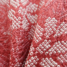 Load image into Gallery viewer, Haori Jacket Red Full Shibori Flower Silk #10710D2