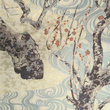 Load image into Gallery viewer, Fukuro Obi Gold Plum blossom Branch Ryusui Silk BB310V8