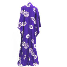 Load image into Gallery viewer, Kimono Vintage(1950-1980) Purple Shibori Flower Silk #10264E4