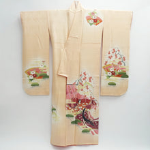 Load image into Gallery viewer, Furisode Vintage(1950-1980) Light Peach Heian Princess Silk #9651J2