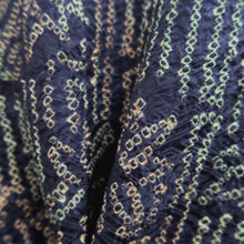 Load image into Gallery viewer, Haori Jacket Vintage(1950-1980) Blueish Black Shibori Bamboo Silk #10610C2