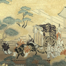 Load image into Gallery viewer, Fukuro Obi Gold Landscape Kizoku Samurai Silk BB333V9