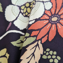 Load image into Gallery viewer, Haori Jacket Blackish Brown Floral pattern Silk #10941F1