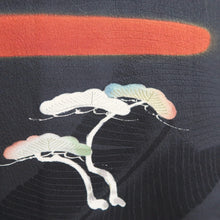 Load image into Gallery viewer, Haori Jacket Vintage(1950-1980) Black Pine Tree Silk #11061A4