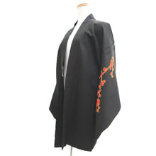 Load image into Gallery viewer, Haori Jacket Vintage(1950-1980) Black Plum blossom Branch Silk #11072A4