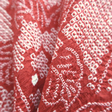 Load image into Gallery viewer, Haori Jacket Red Full Shibori Flower Silk #10700D1