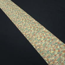 Load image into Gallery viewer, Fukuro Obi Green Brown Gold Hyakunin Issyu Silk BB341V9