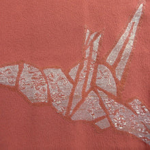 Load image into Gallery viewer, Haori Jacket Vintage(1920-1950) Red Orizuru Silk #10620C3